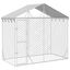 vidaXL Perrera de exterior con techo acero galvanizado plata 3x9x2,5 m, , large indicador imagen numero 1